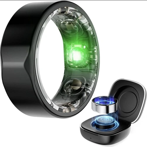 Black JC Smart Ring Size 10,  Fitness Tracker, Heart Rate, Sleep Tracker Ring