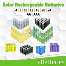 Solar Rechargeble Batteries AA OR AAA Battery Packs lot NiMH NiCD 600mAh