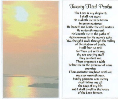 23rd Twenty Third Psalm 23 The Lord Is My Shephard Laminated Cards/Bookmarks (6)
