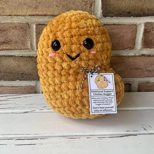 Emotionale Unterstützung Huhn Nugget, niedlich Handmade Emotional Support Plüsch - Bild 10 von 11
