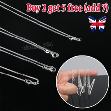 Buy 2 Get 5 Free - GENUINE 925 STERLING SILVER CURB CHAIN NECKLACE LOBSTER CLASP