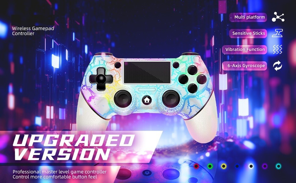 PlayStation4 - ゆず Amazon.com: TIANHOO Wireless Controller with LED Light