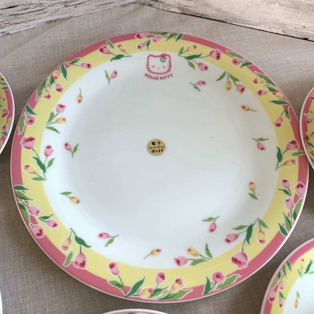 Hello Kitty Cup & Saucer Tea Cup Tulip Sanrio Set Of 5 Hello Kitty Cup