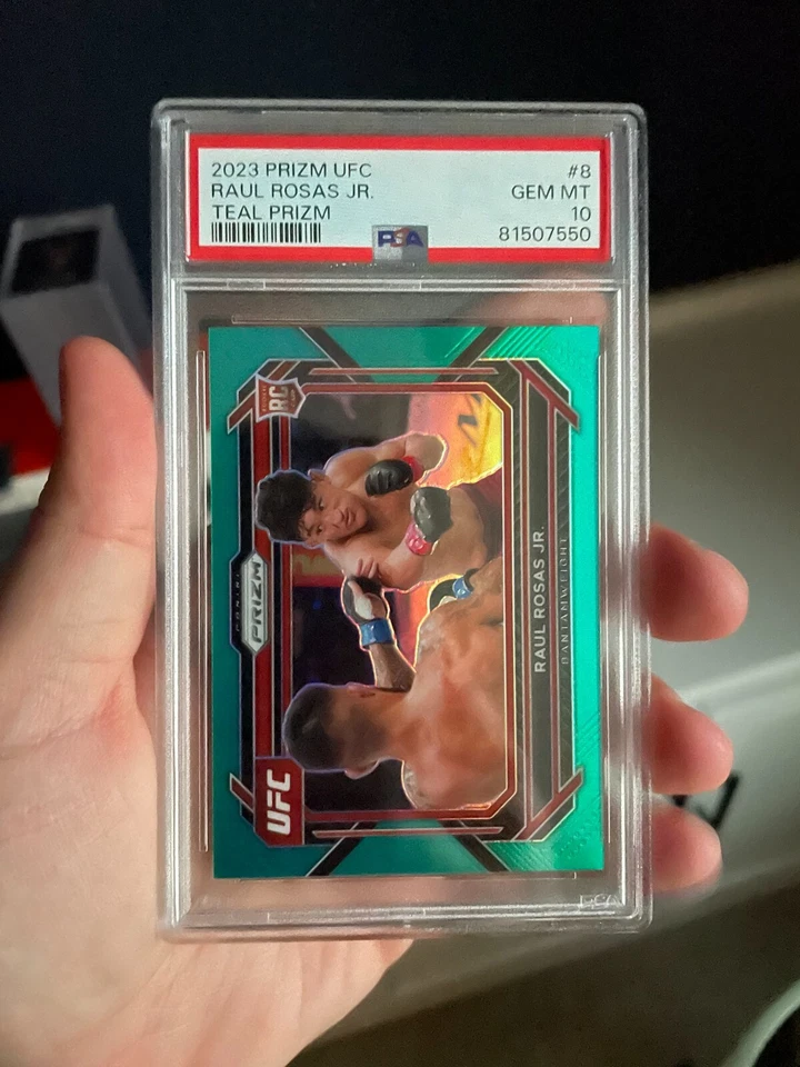 Raul Rosas Jr. Rookie Teal Prizm /49 - 2023 Panini Prizm UFC #8 - PSA 10 GM - Image 2 of 4