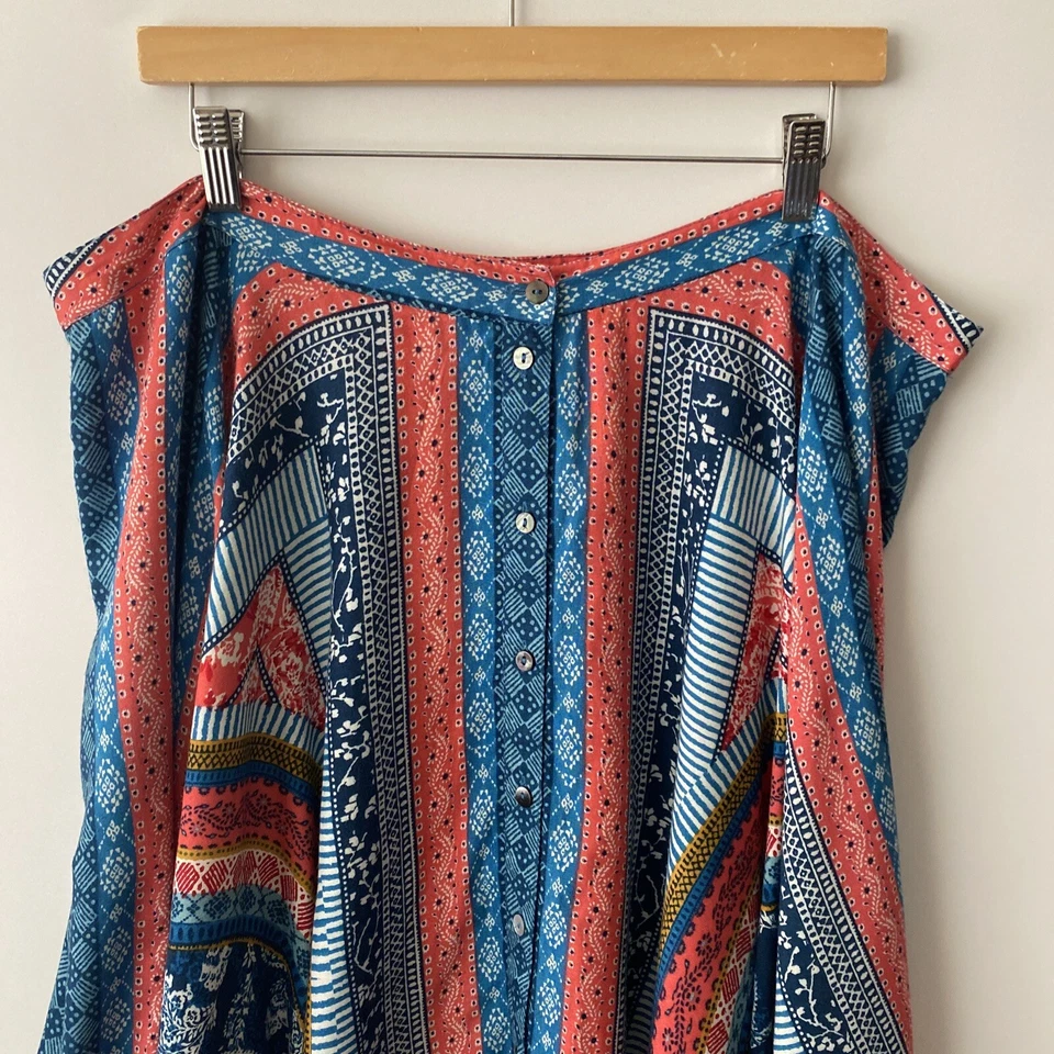 MONSOON Skirt Size 22 Lorenna Print Hanky Hem Multicoloured Summer Women - Image 3 of 4