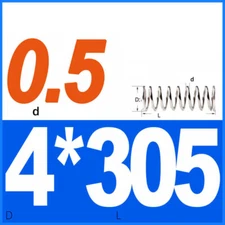 Compression Spring A2 304 Stainless Steel Wire Dia 0.5mm - 0.6mm Various Length