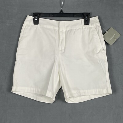 New With Tags Liz Claiborne Audra Ladies White Shorts Sits At The Waist Size 4