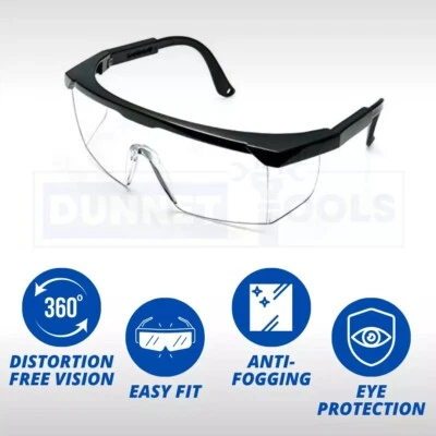 Safety Glasses Clear Anti-Fog & Anti-Scratch Work Lab Goggles Eye Protection UK