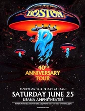 BOSTON "40TH ANNIVERSARY TOUR" 2016 SALT LAKE CONCERT POSTER -Classic Rock Music