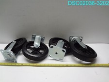 QTY=4:Global Industrial 232CP14 8"x2" Mold-On Rubber Caster Kit 2 Swivel 2 Rigid