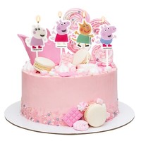 Peppa Pig 4 Geburtstagskerzen Torte Kuchen Deko Kerze Geburtstag