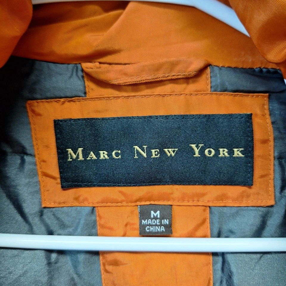 Marc New York Nylon Coat Full Zip Long Sleeve Orange Mens Size M - Image 3 of 4