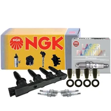 NGK COP Ignition Coil 4 Boots & 4 Standard Spark Plugs Kit For Cruze Sonic L4