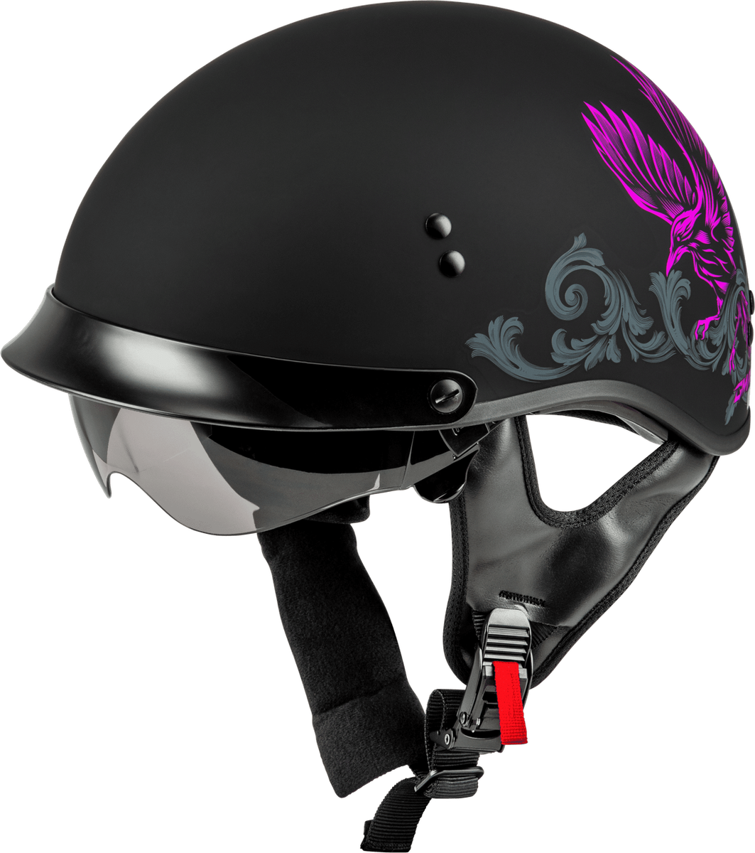 Gmax HH-65 Corvus Half Face Motorcycle Helmet with Peak Visor | eBay