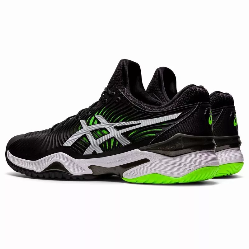 Asics Court FF 2 1041A083 005 Novak Djokovic Black White Green Men Tennis Shoes