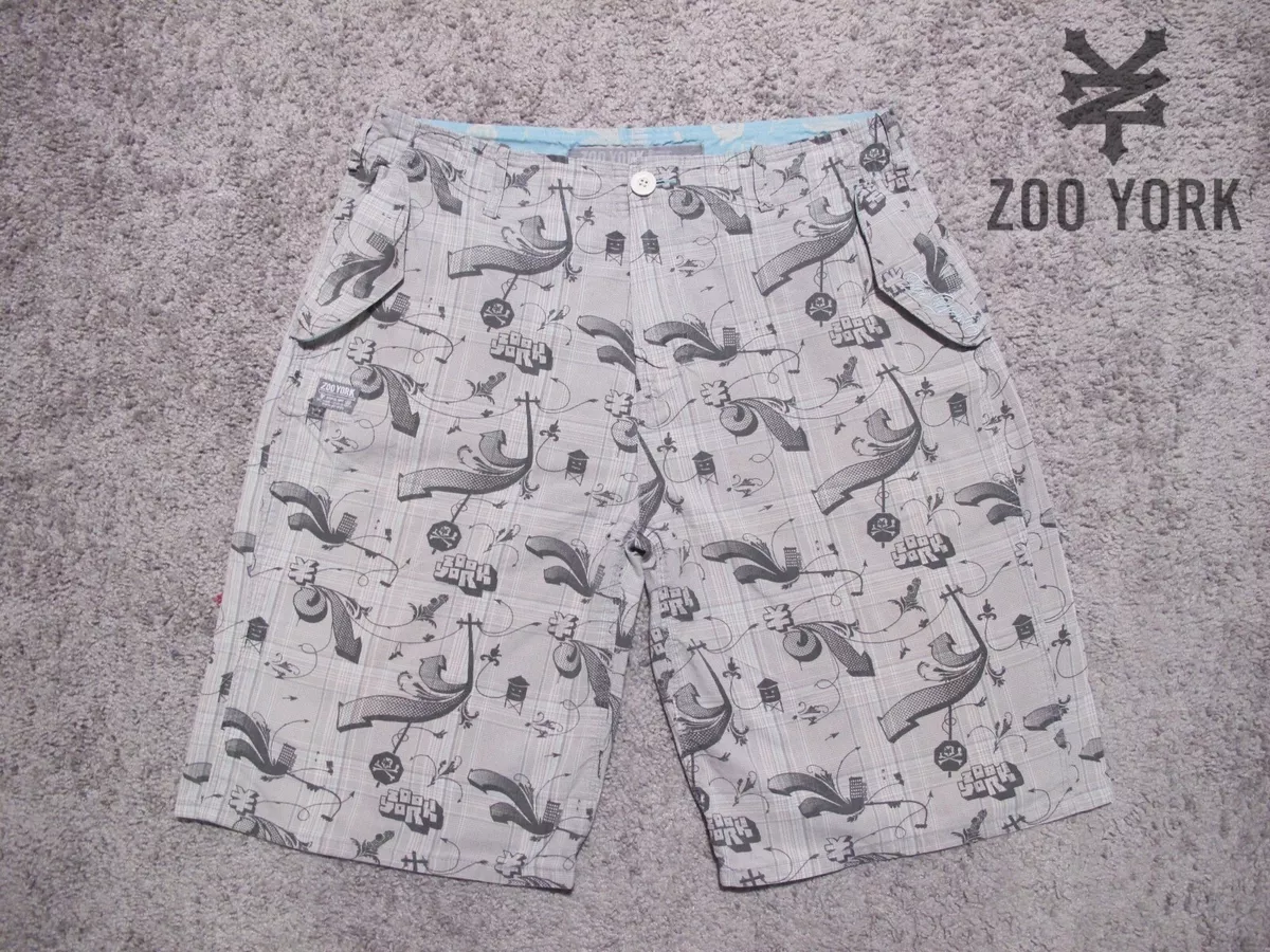 Zoo York Surplus grey plaid graffiti unbreakable shorts men s sz