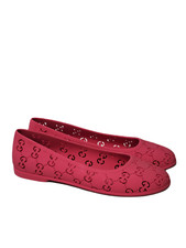 NIB New Gucci Girls Classic GG Pink Rubber Ballet Flats Size 30 12.5