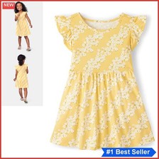 Girls Toddler Floral Dress Short Sleeve Cotto...