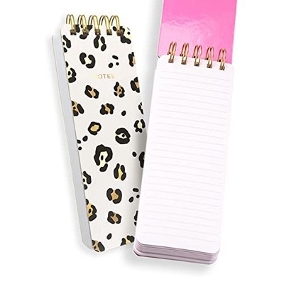 Eccolo Spiral Memo List Pad, Sturdy Covers, 3x8.5'', 300 Pages, Leopard
