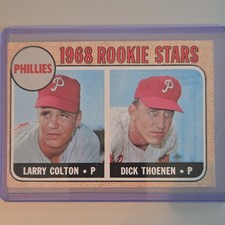 Topps 1968 Topps Phillies Rookie Stars #341 Larry Colton Dick Thoenen Card. rookie card picture