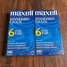NEW 2-Pack Maxwell Video Cassette Tapes Standard Grade 6 Hours T-120 SEALED