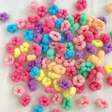 100 Pcs Children Hair Ties Colorful Rubber Bands Girls Ponytail Braids Hair Day