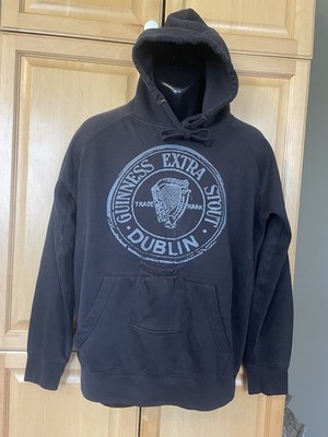 Guinness Extra Stout Dublin Sweatshirt Hoodie Black Adult Size Medium
