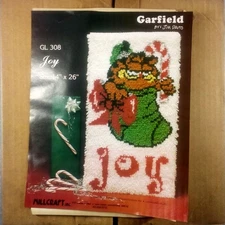 Vintage 1978 Millcraft Garfield Latch Hook Rug Kit - GL308 Joy 14x26