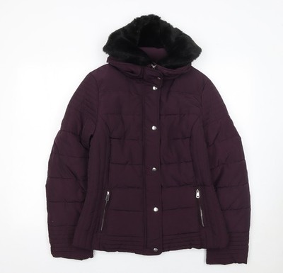 Womens UK Size 14 Dunnes Stores Purple Puffer Jacket