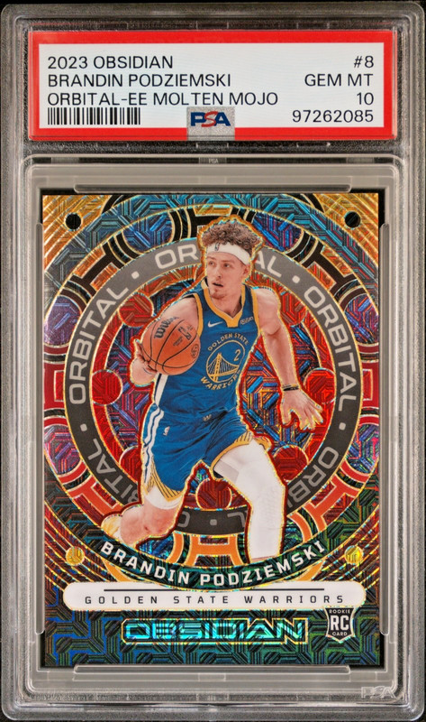 2023 Panini Obsidian BRANDIN PODZIEMSKI /10 Orbital Molten Mojo RC Rookie PSA 10