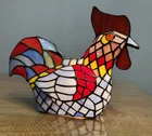 Tiffany Style Stained Glass Rooster Chicken Table Lamp Light 12" L x 10" H x 5"W