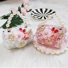 Girls Cute Sequin Princess Pearl Bag