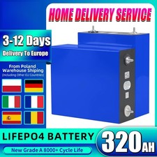 Grade A 320Ah LiFePO4 Battery 8000 Cycle 3.2V LFP Rechargeable Battery Solar 12V