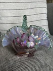Fenton Basket Artist D Barbour LE 2969/6000 Purple Pansies