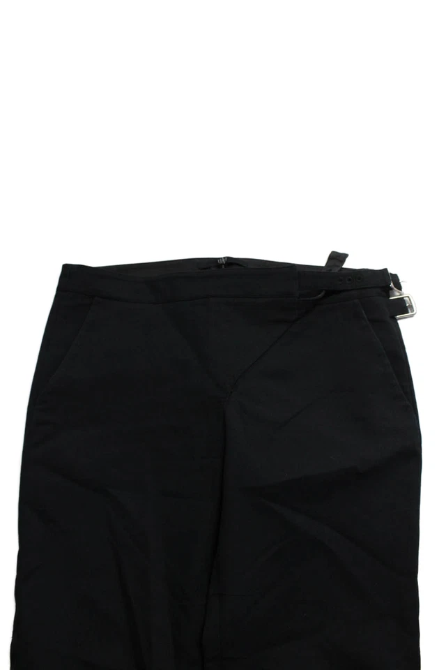 Pantalones de vestir Tibi para mujer texturizados plisados forrados con hebilla abertura negros talla 2 Foto 2 de 4