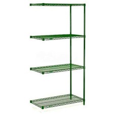 Nexel 5 Tier Wire Shelving Add-On Unit 54"W x 21"D x 63"H Green Epoxy Finish