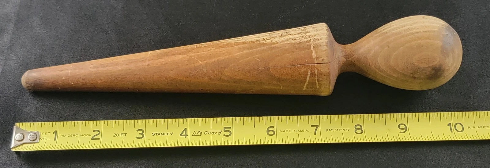 Vintage Carved Wood Chinois Pestle 10” Rustic Kitchen Decor Antique