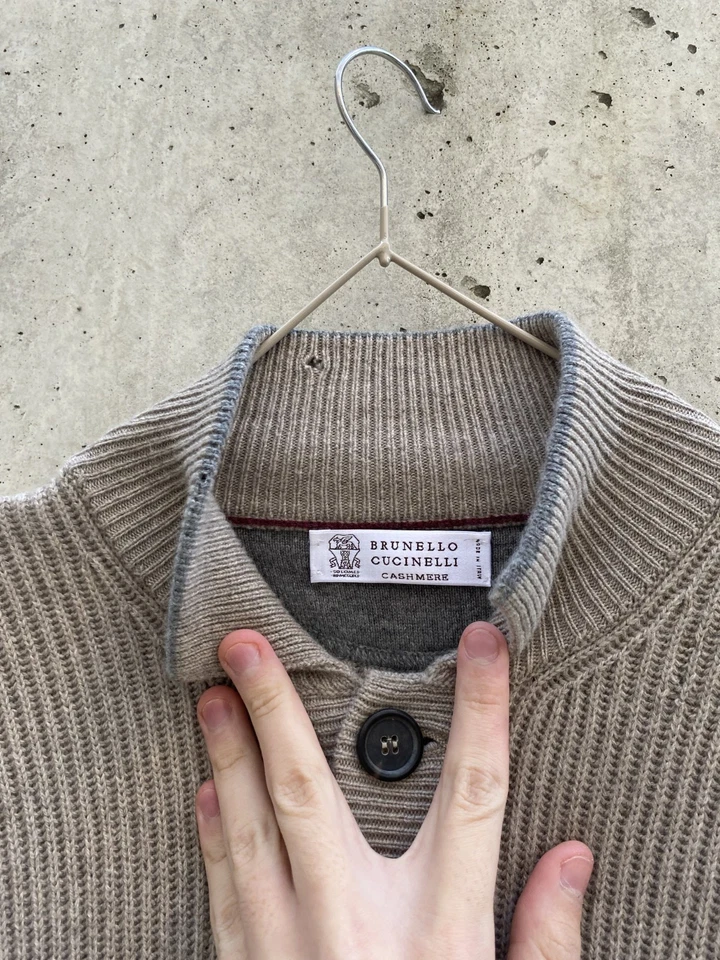 Brunello Cucinelli 100% Cashmere Ribbed Cardigan — Made in Italy - Image 2 of 4