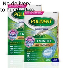 2 Pk Polident 3 Minute Antibacterial Dental Appliance Cleanser Tablets, 90 Ct