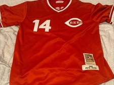 Mitchell & Ness Cooperstown Cincinnati Reds Pete Rose 14 1985 Jersey MLB Size 52
