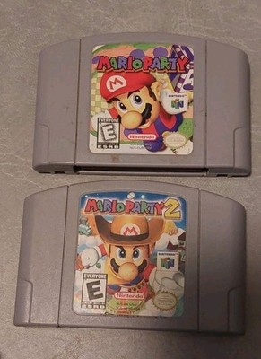 Mario Party 1 And Mario Party 2 Nintendo 64 Authentic Game Cartridges.