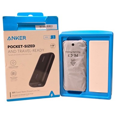 Anker 5000mAh Power Bank PowerCore 5K 12W 1A1C - Black: Dual Output USB & USB-C