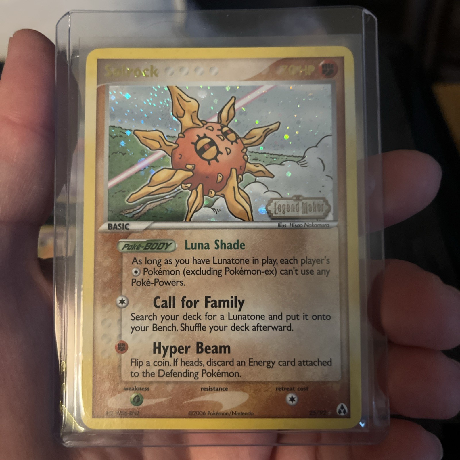 Pokémon TCG Solrock EX Legend Maker 25 Reverse Holo Rare Card Stamped NM