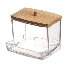 Fashionable Cotton Swab Holder with Lid for Bathroom Vanity Countertop