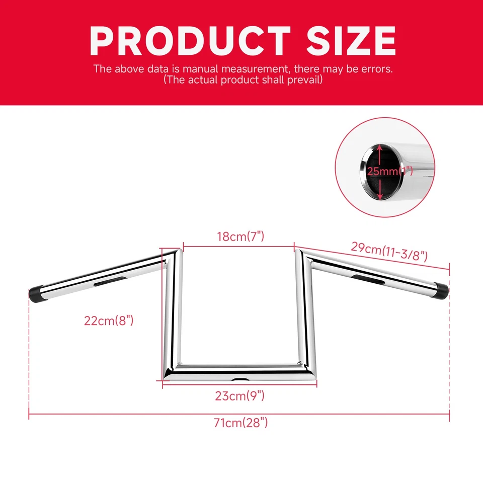 Manillar de suspensión de 8" Rise Z-Bars de 1" para Suzuki Savage 650 LS650 Intruder 750 800 Foto 2 de 4