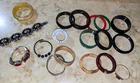 Jewelry lot of 18 vintage BRACELETS chain link mesh, glass bead, Bakelite, horn