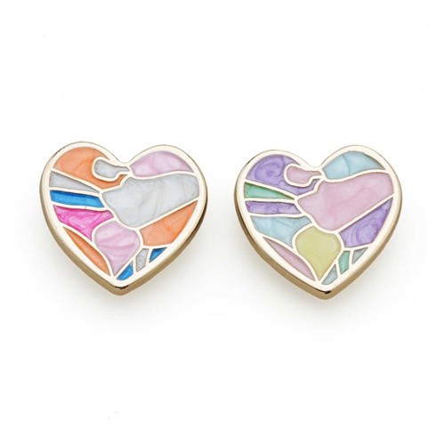 5pcs Layered Heart Buttons Enamel for Clothing DIY Sewing Scrapbooking 20mm - Picture 5 of 8