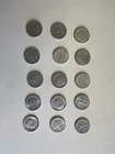 Roosevelt Dimes Lot of 15 Circulated 10C Coins 1960-1965 silver dimes