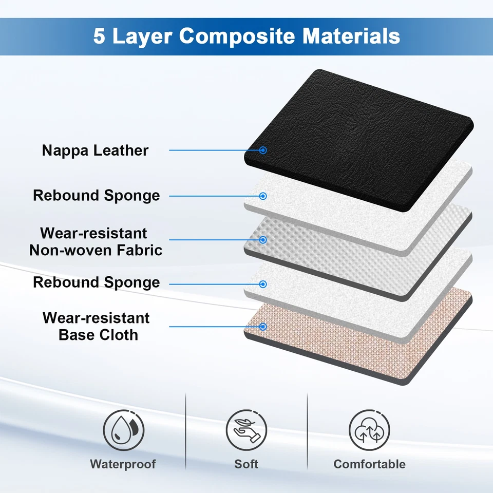 Fit For Nissan Car Seat Covers 5 Seats Pu Leather Front & Rear Cushion Protector - Image 4 of 4