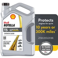 Shell Rotella T5 Synthetic Blend 15W-40 Diesel Engine Oil, 1 Gallon